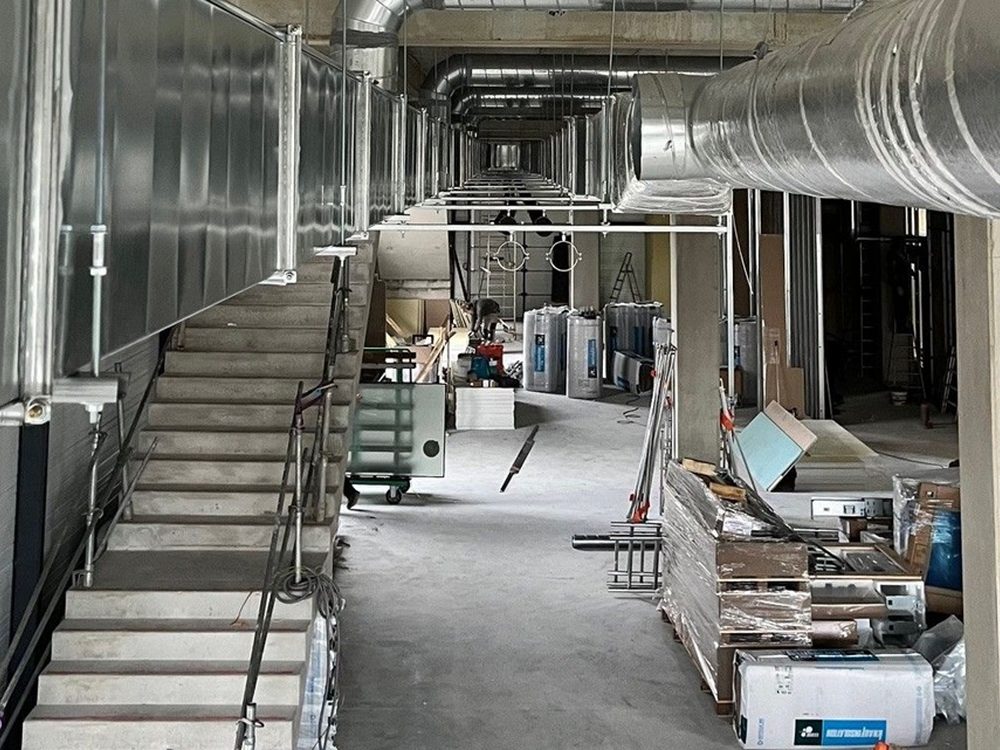 Croisement de réseaux de ventilation en bâtiment tertiaire
